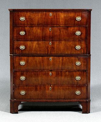 Appraisal: Georgian mahogany chest on chest two-case construction each case with