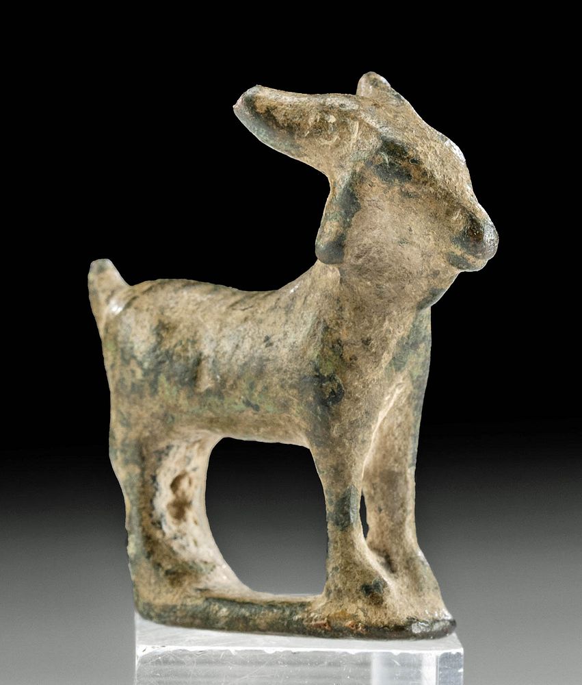 Appraisal: Miniature Roman Bronze Goat Figurine First Time At Auction Roman