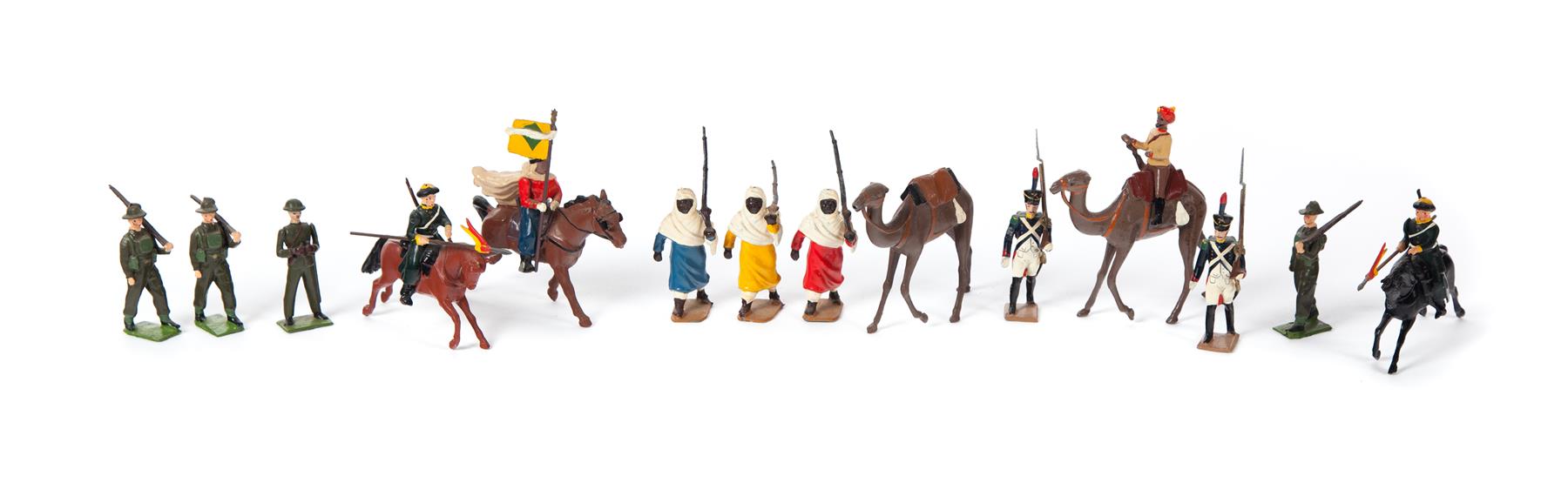 Appraisal: LARGE GROUP OF BRITAIN'S TOY SOLDIERS Over thirty pieces including