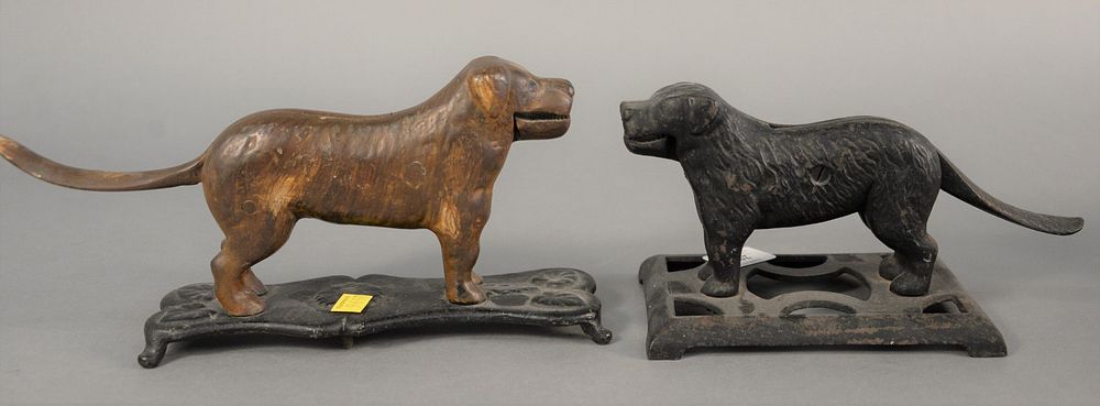 Appraisal: Two iron dog nutcrackers one in old brown paint lg