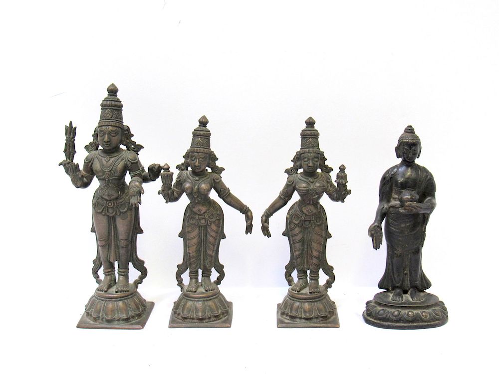 Appraisal: Bronze Medicine Buddha together with Indian Bronze Figures From a