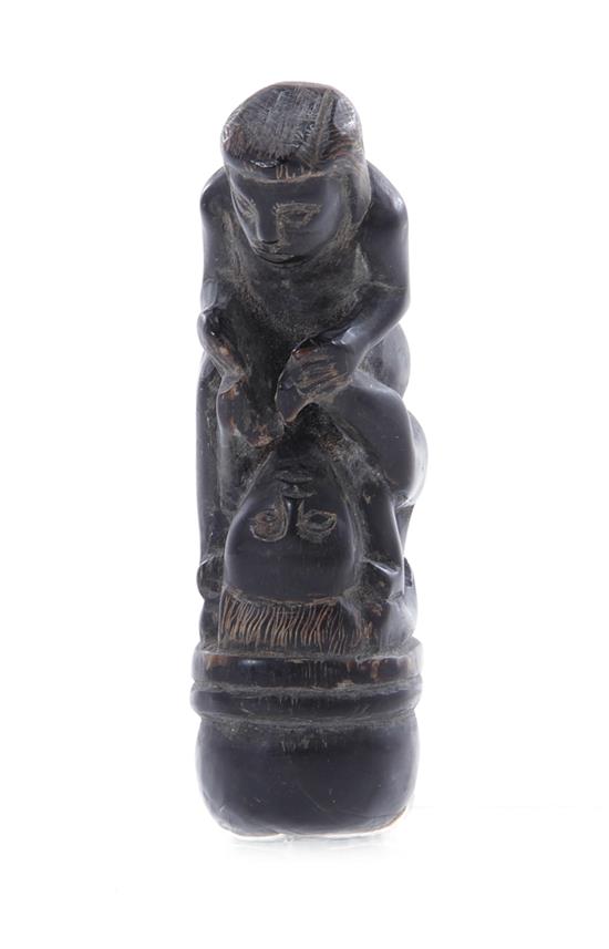 Appraisal: Asian carved phallus late th early th century entwined figures