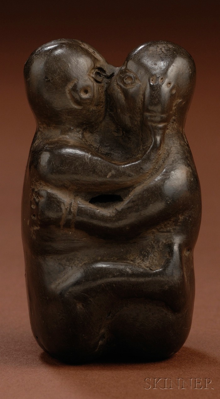 Appraisal: Pre-Columbian Pottery Erotic Couple Peru Chimu - A D seated