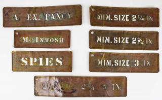 Appraisal: Lot Of Apple Stencils Lot Of Copper Apple Crate Stencils