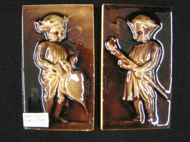 Appraisal: Pair of J J G Low Art Pottery Tiles of