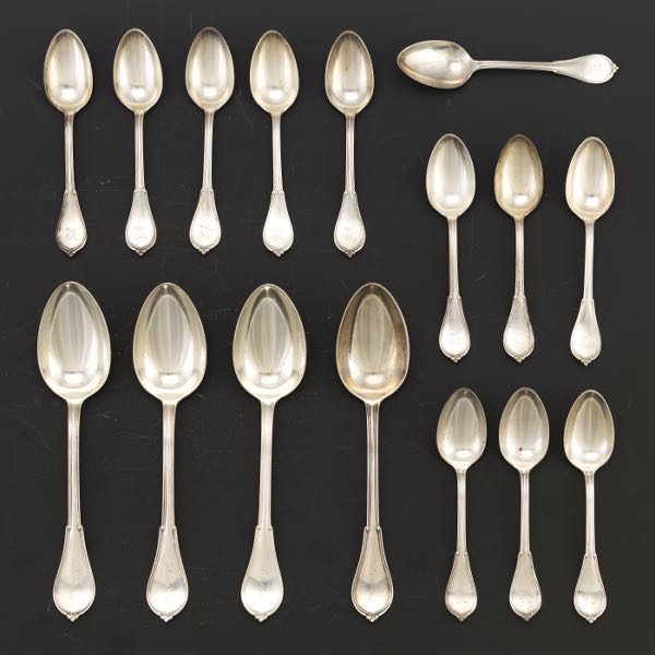 Appraisal: GORHAM STERLING SPOONS NORFOLK-VILLA NORFOLK Totaling pieces including four tablespoons