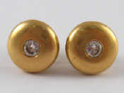 Appraisal: A pair of carat gold round brilliant cut diamond ear