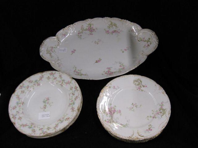 Appraisal: pcs Haviland Limoges Porcelain large oval tray x plus plates