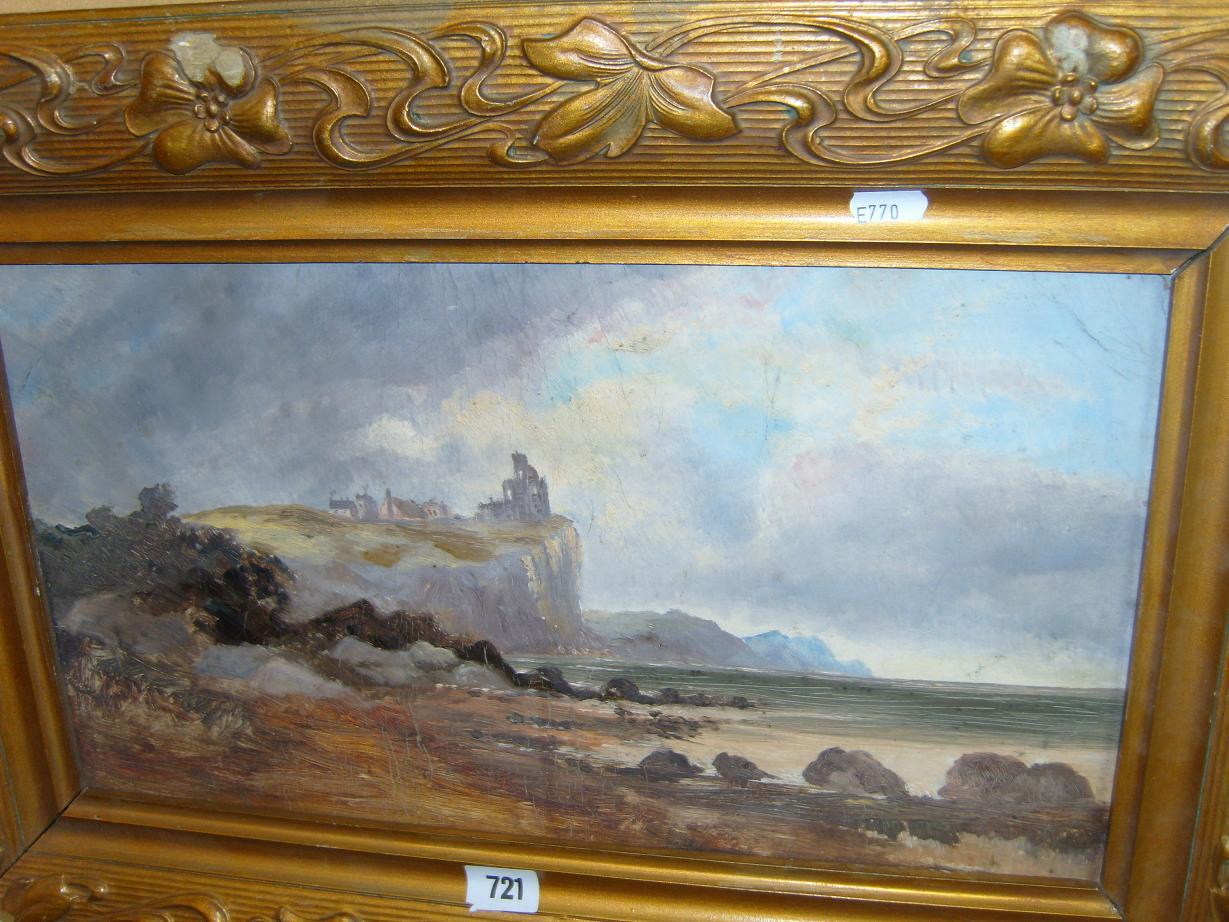 Appraisal: A th century oil painting on board of a coastal