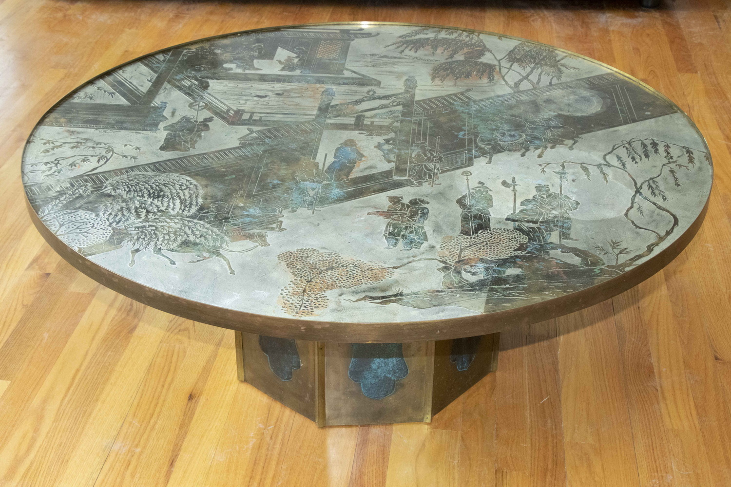 Appraisal: PHILIP KEVIN LAVERNE CHAN BRONZE COFFEE TABLE Chinoiserie style coffee