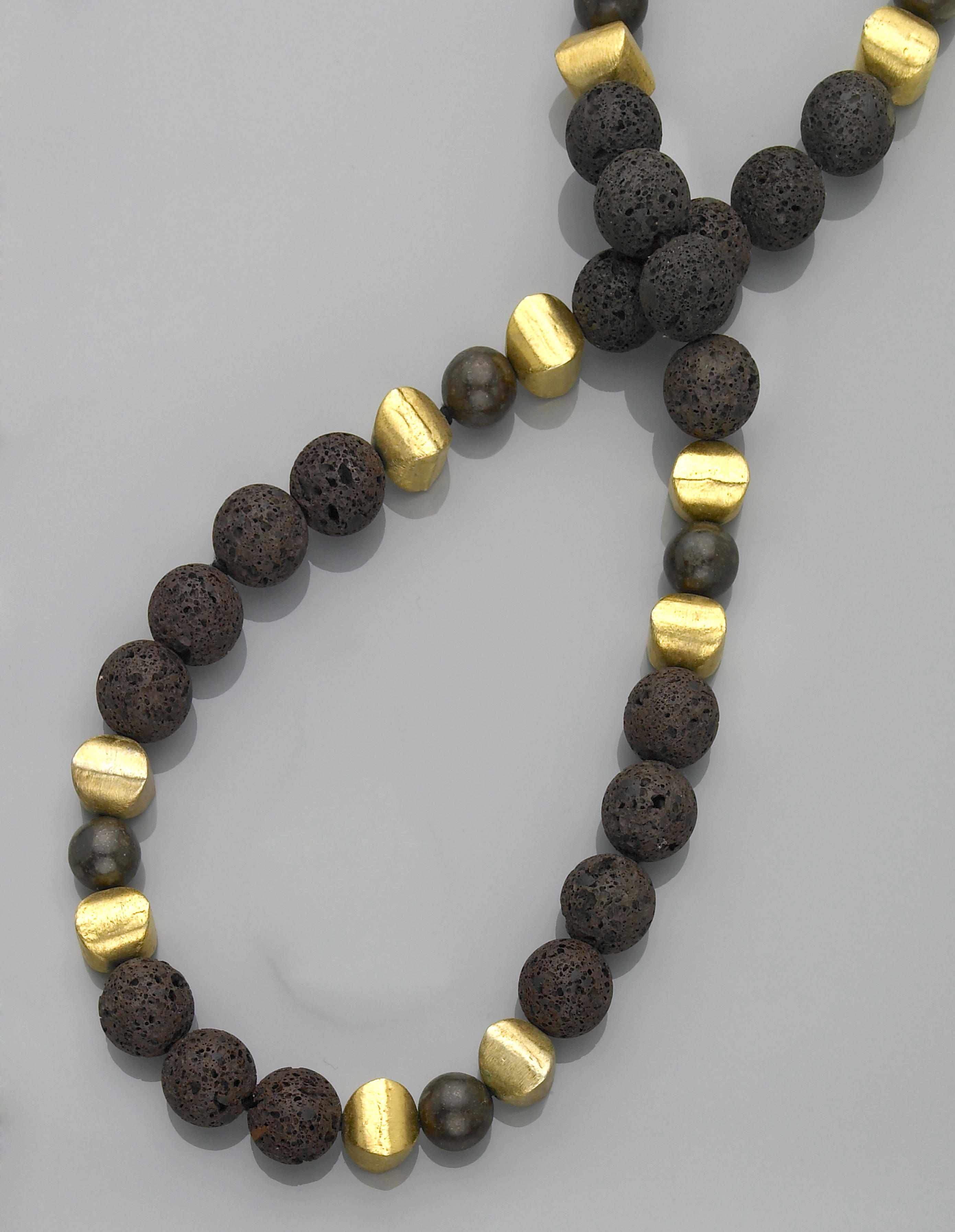 Appraisal: Property of a Virginia Private Collector Lava and Meteorite Necklace