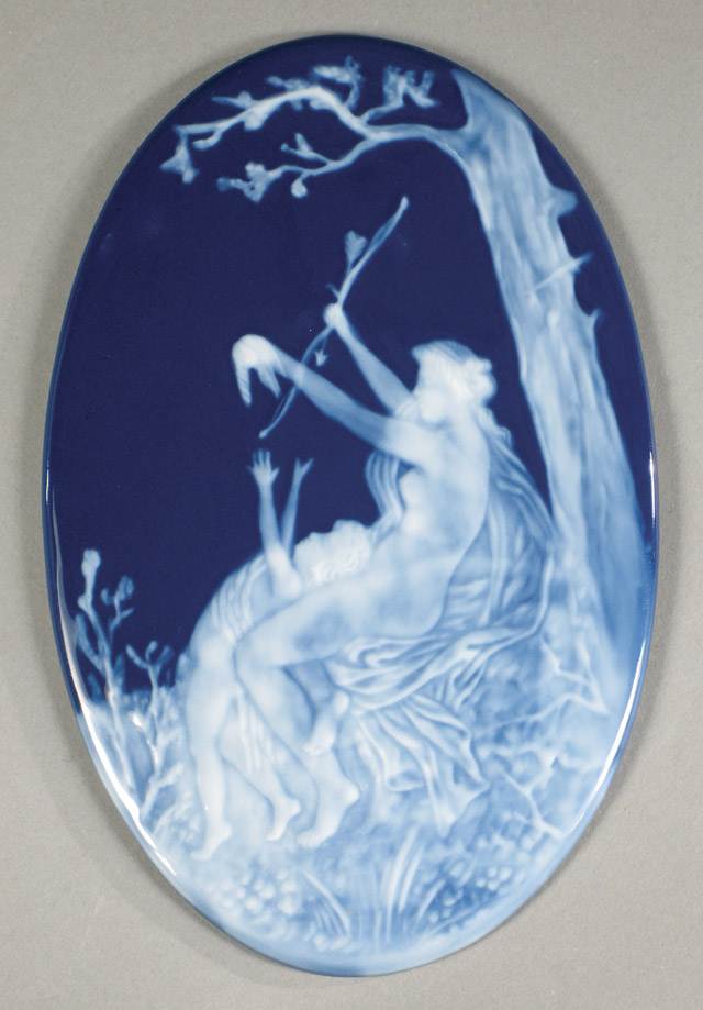 Appraisal: LIMOGE FRANCE PATE SUR PATE PORCELAIN PLAQUE depicting a female