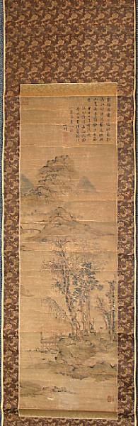 Appraisal: After Wen Zhenming Landscape Hanging scroll ink and color on