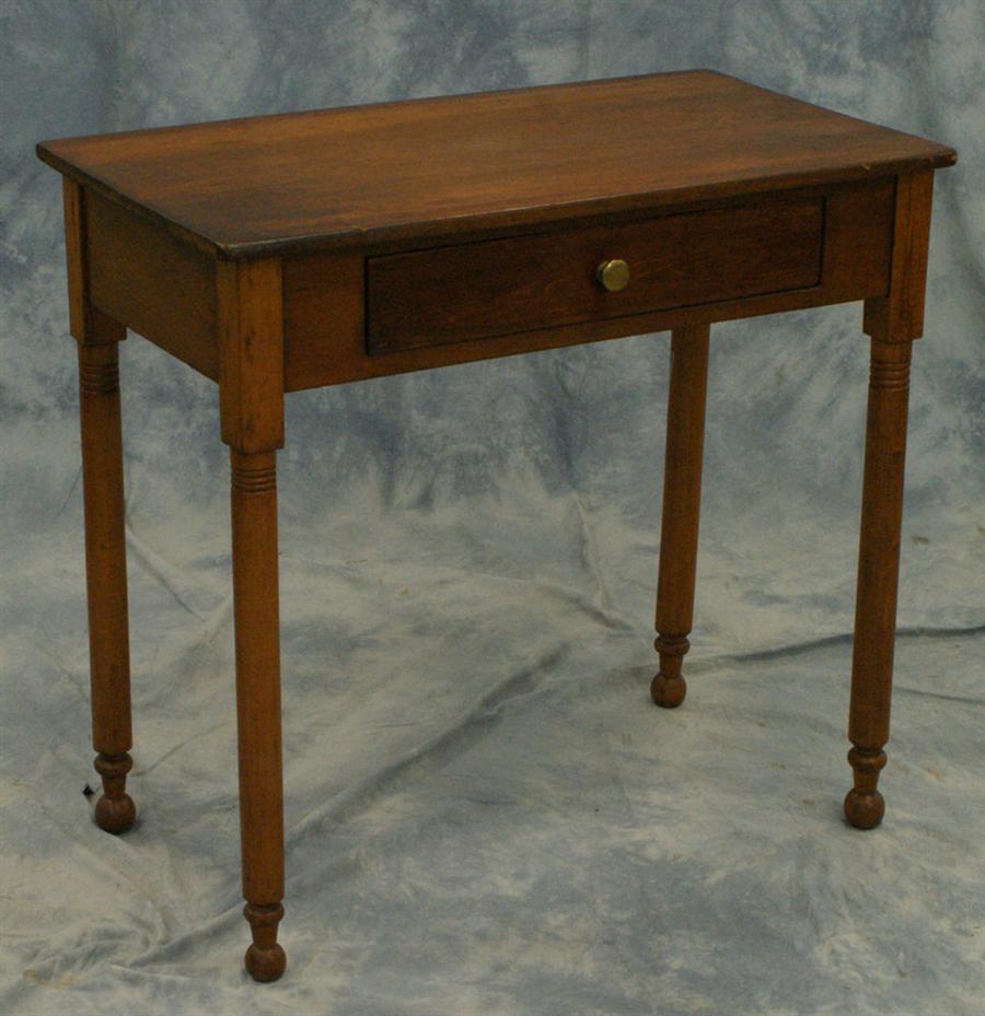 Appraisal: Pine and poplar Sheraton one drawer side table w x