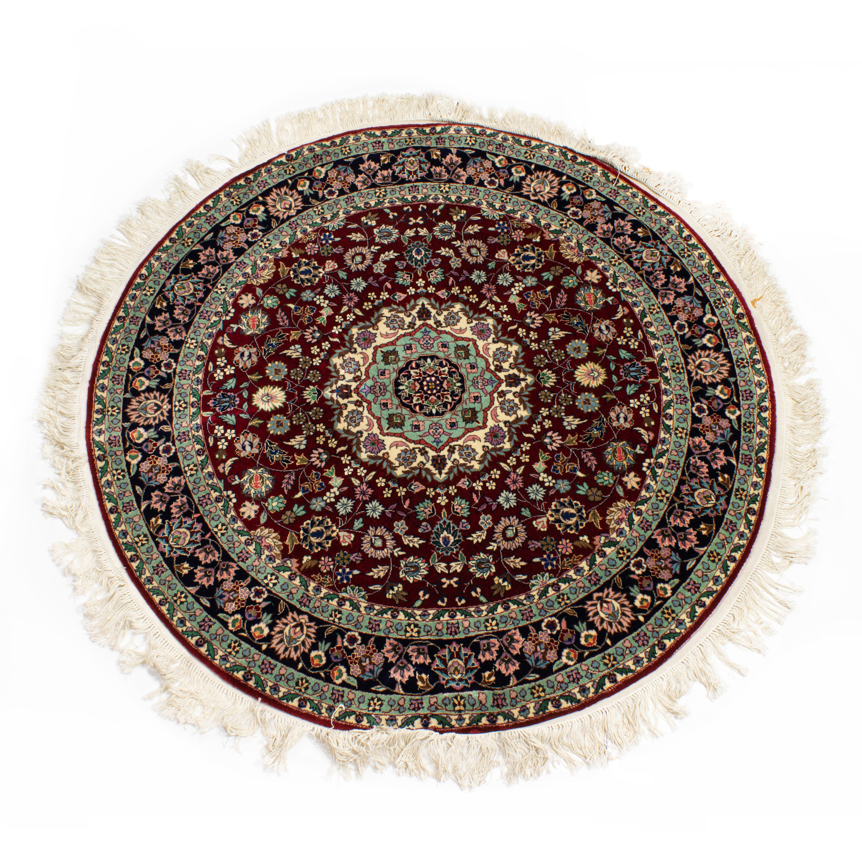 Appraisal: SINO KASHAN CIRCULAR CARPET Sino Kashan circular carpet ' diameter