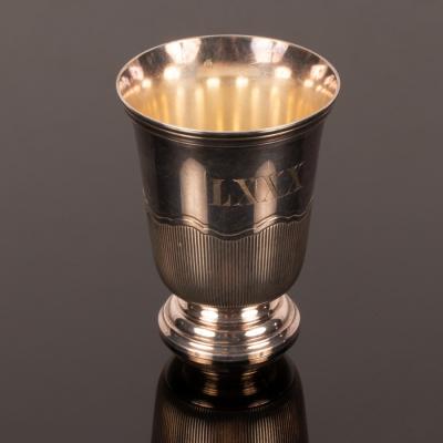 Appraisal: A French silver beaker standard Christofle circa engraved LXXX to