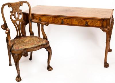 Appraisal: A Queen Anne style writing table cm wide and a