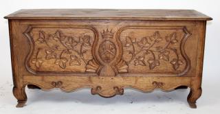 Appraisal: French Provincial th c trunk wih royal crest French Provincial