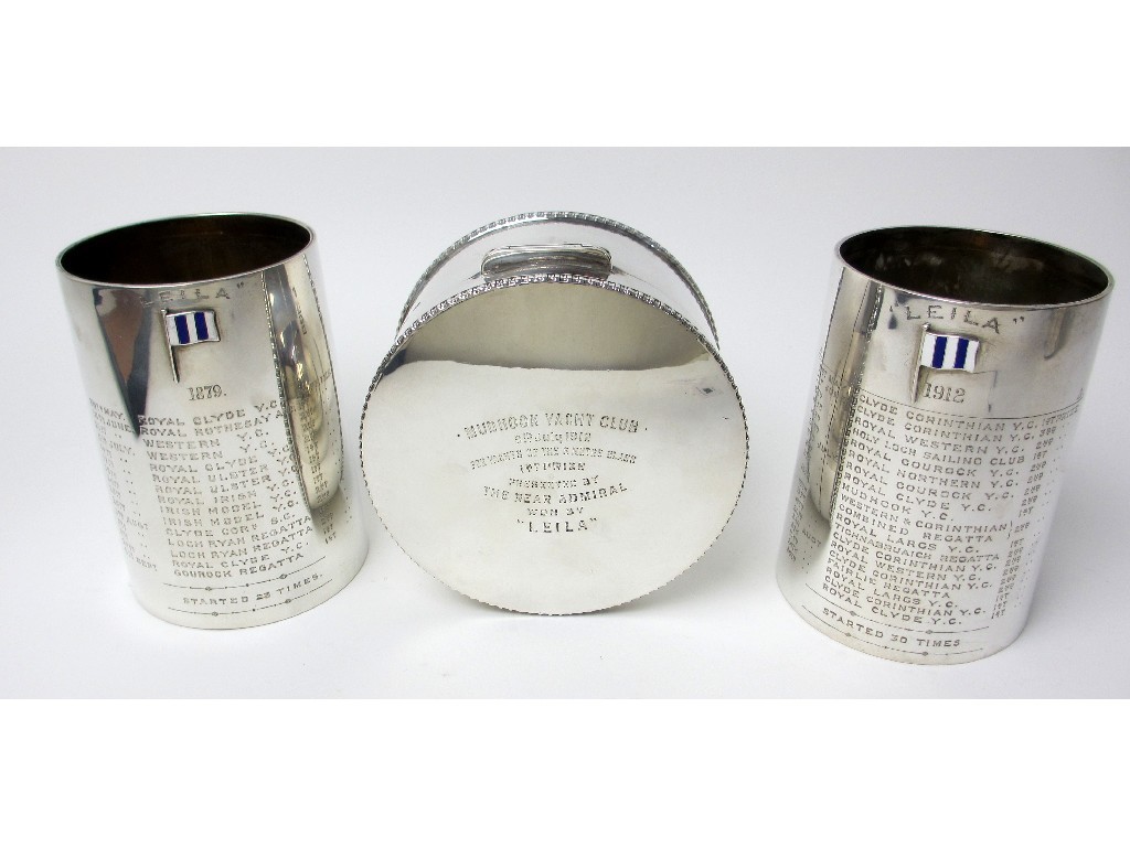 Appraisal: Of Yacht Racing Interest - A silver trophy tankard by