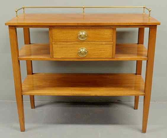 Appraisal: Hepplewhite style mahogany side server with a brass galleried top