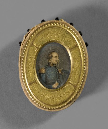 Appraisal: Italian Oval Portrait Miniature of a Young Officer third quarter