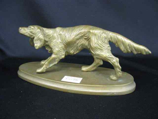 Appraisal: Brass Statue of a Retriever '' tall '' long oval