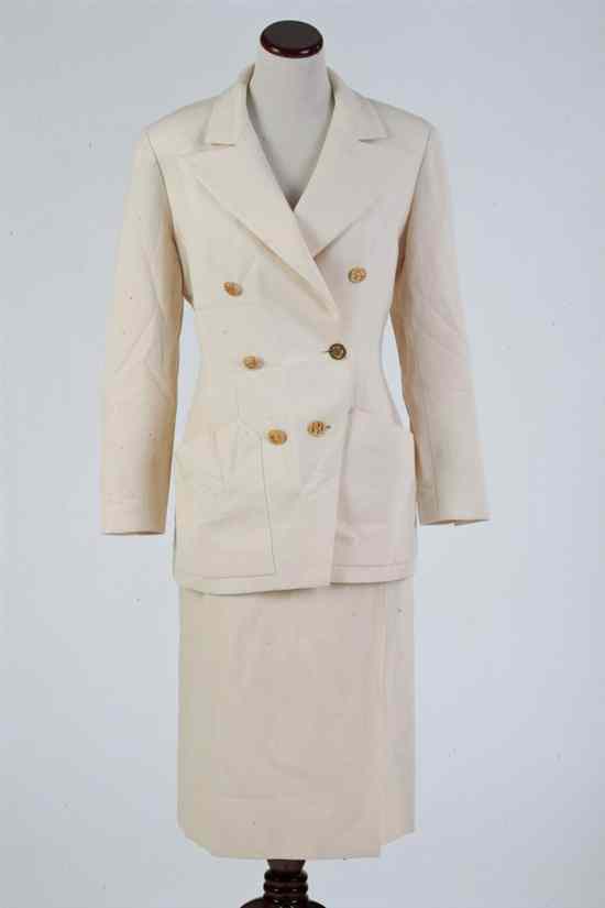 Appraisal: CHANEL WINTER WHITE WOOL JACKET Chanel Boutique size FR US