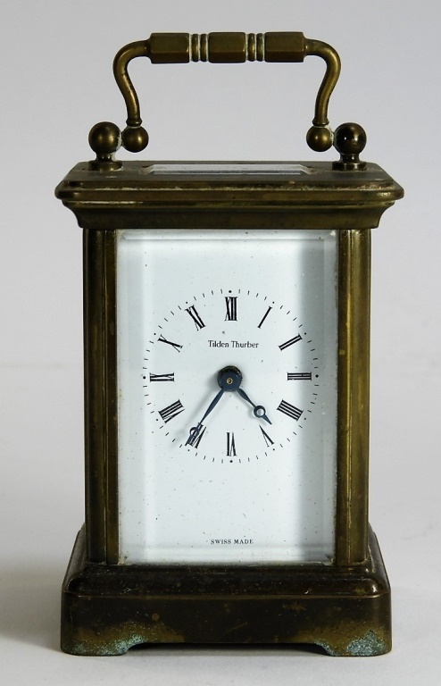 Appraisal: MATTHEW NORMAN DIMINUTIVE BRASS CARRIAGE CLOCK Switzerland th-Early th CenturyDiminutive