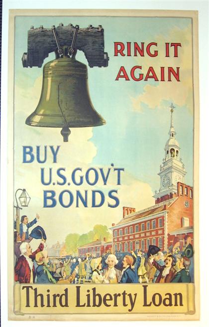 Appraisal: pieces Color Lithographic Posters Liberty Bell Motifs Third Liberty Loan