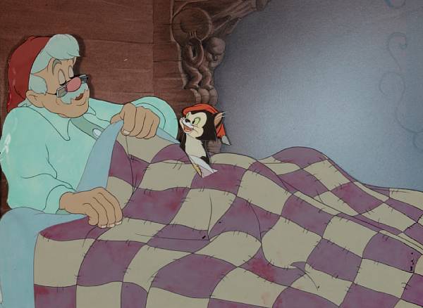 Appraisal: A Walt Disney celluloid from Pinocchio gouache on celluloid depicting