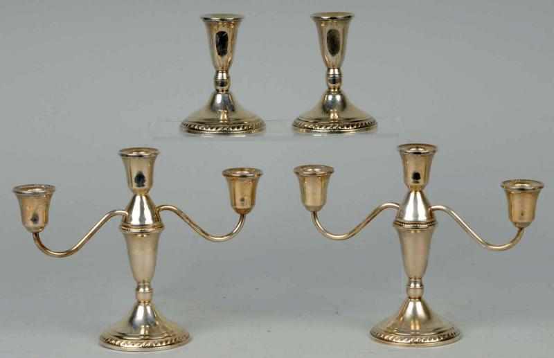 Appraisal: Lot of Sterling Silver Candlesticks Description All marked Sterling and