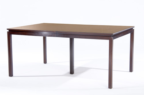 Appraisal: DUNBAR Extension dining table in mahogany and rosewood with two