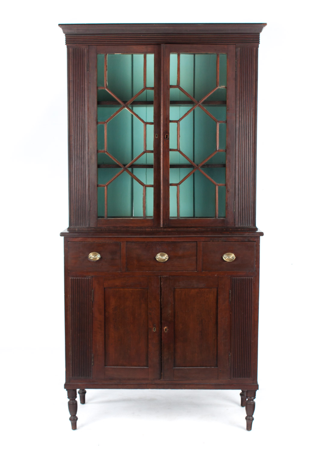 Appraisal: Late Federal cherrywood bookcase Norfolk Virginia circa top section with