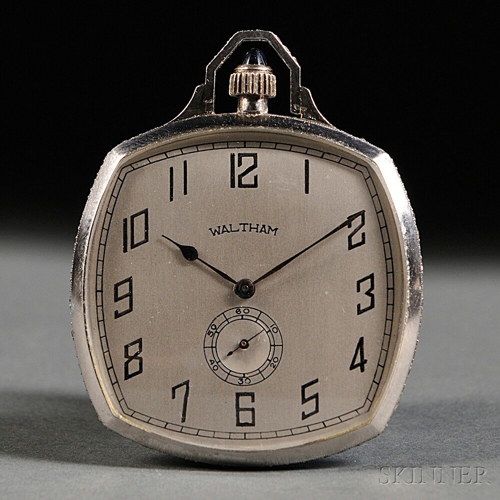 Appraisal: Platinum Waltham Cushion Style Opera Watch Waltham Massachusetts c no