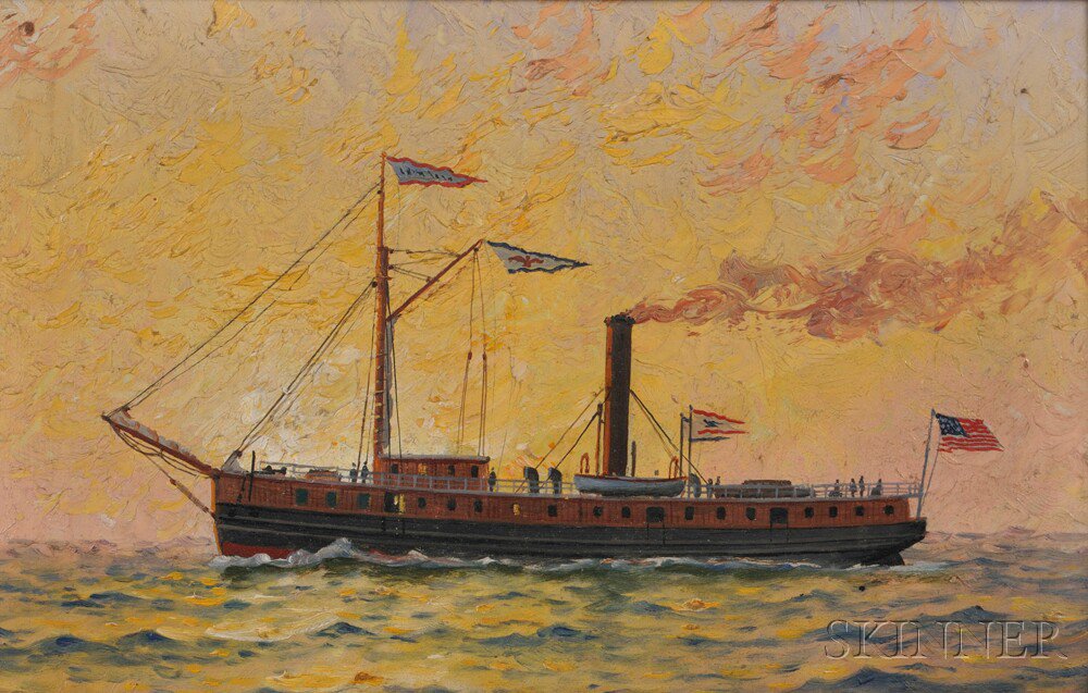 Appraisal: American School th Century Portrait of a Lake Steamer -