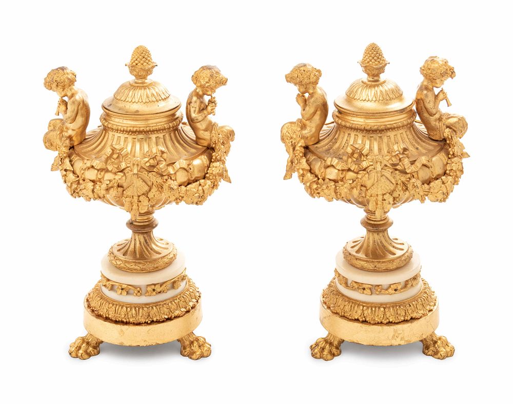 Appraisal: A Pair of Louis XV Style Gilt Bronze and White