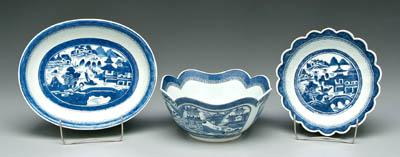 Appraisal: Three pieces Chinese export porcelain two pieces Chinese Canton coastal