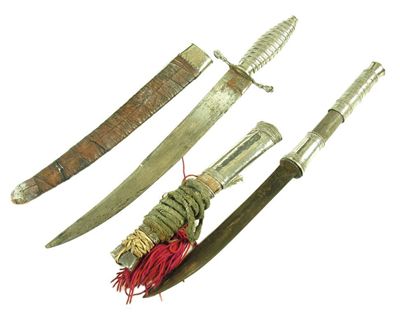 Appraisal: An eastern dagger with a inch blade and a silver