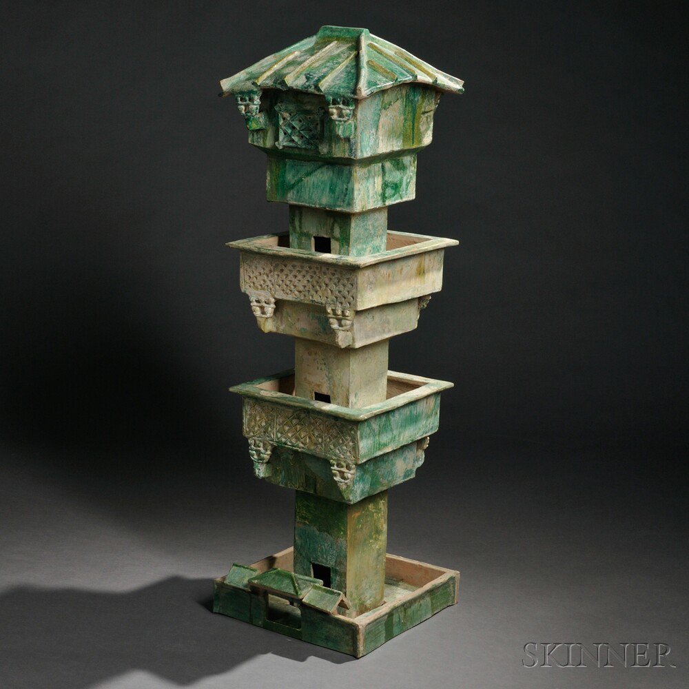 Appraisal: Model of a Watchtower China Han dynasty style the five-story