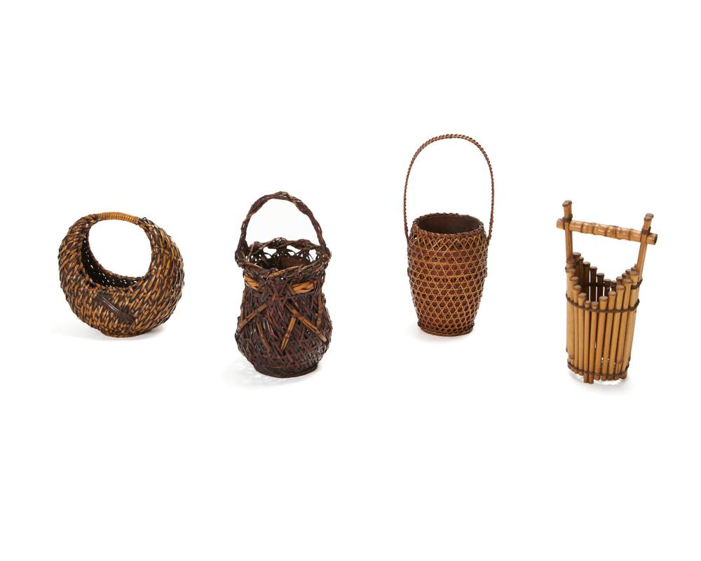 Appraisal: A group of Japanese Ikebana baskets th th Century Japan