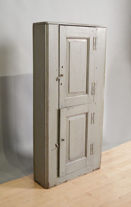 Appraisal: Painted wall cupboard with raised panel doors h w