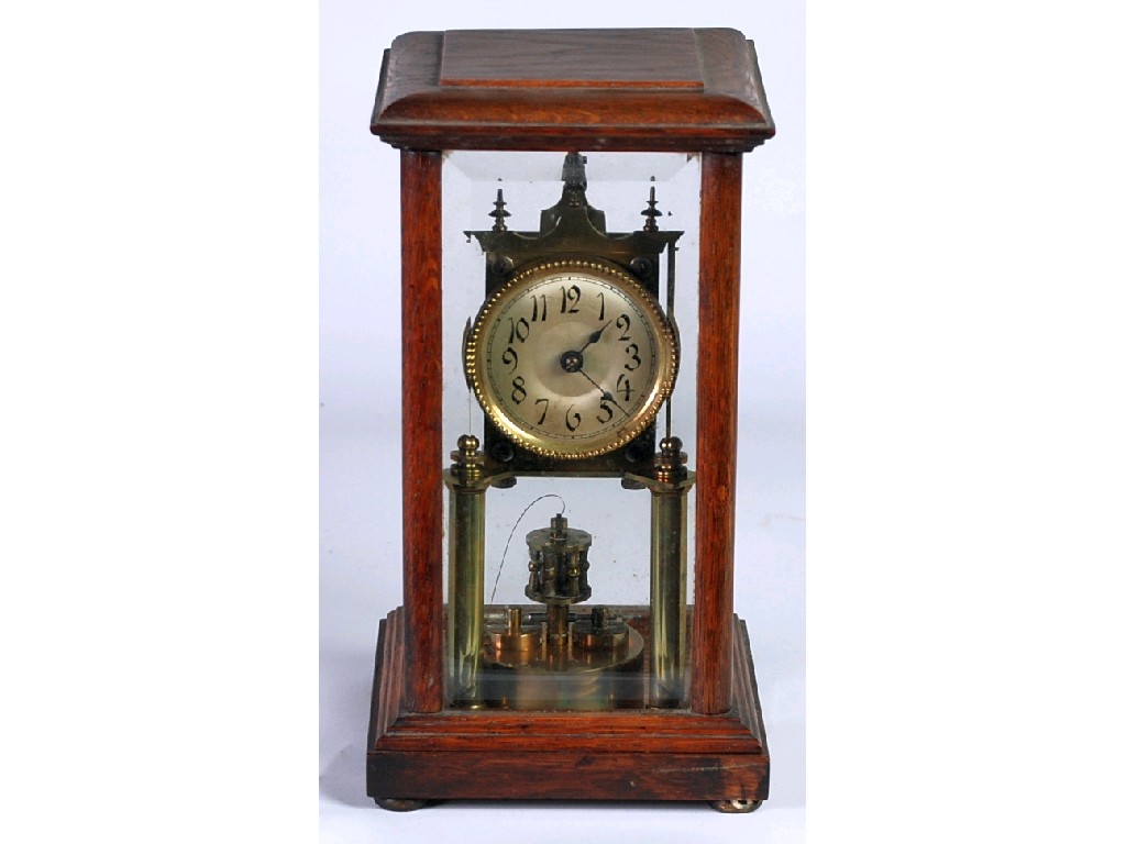 Appraisal: EARLY 's BRASS ANNIVERSARY OR TORTION CLOCK the silvered dial