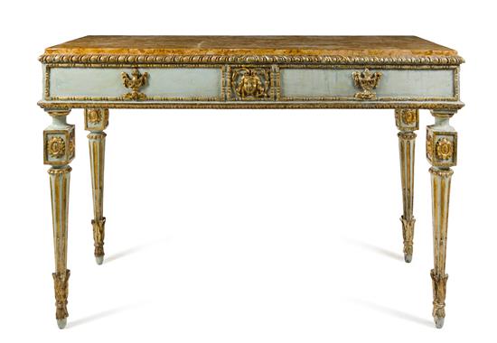 Appraisal: Sale Lot An Italian Painted and Parcel Gilt Console Table