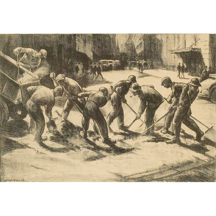 Appraisal: William Wolfson American - Asphalt Workers lithograph x pencil signed