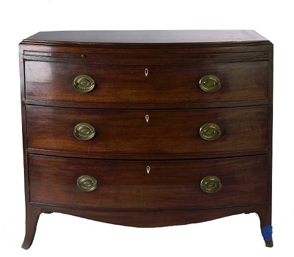 Appraisal: A Regency mahogany bowfront chest height in width in depth