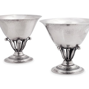 Appraisal: A Pair of Georg Jensen Silver Compotes Design by Johan