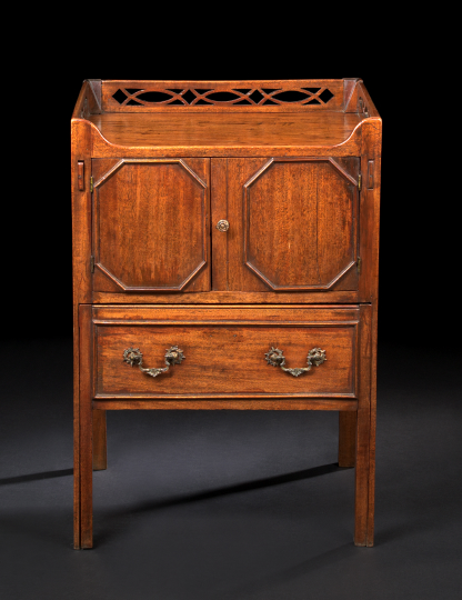 Appraisal: George III Mahogany Bedside Commode fourth quarter th century the