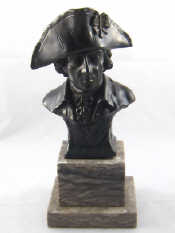 Appraisal: A patinated metal bust of Admiral Nelson on marble plinth