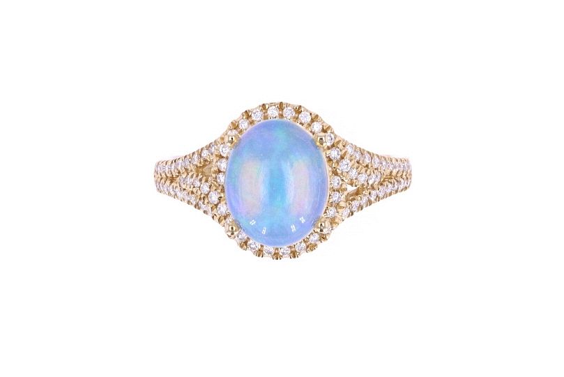 Appraisal: Ethiopian Opal Diamond k Yellow Gold Ring Featured in this