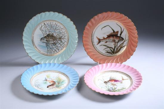 Appraisal: TWELVE LIMOGES PORCELAIN FISH PLATES late th - early th